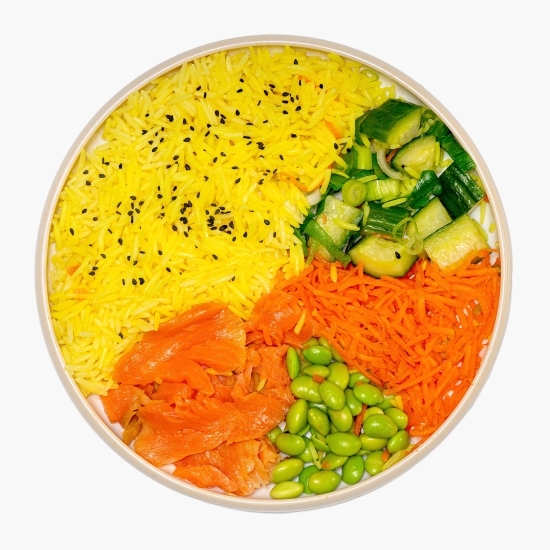 Salată cu orez, somon și edamame Poke Bowl Omega, 385g
