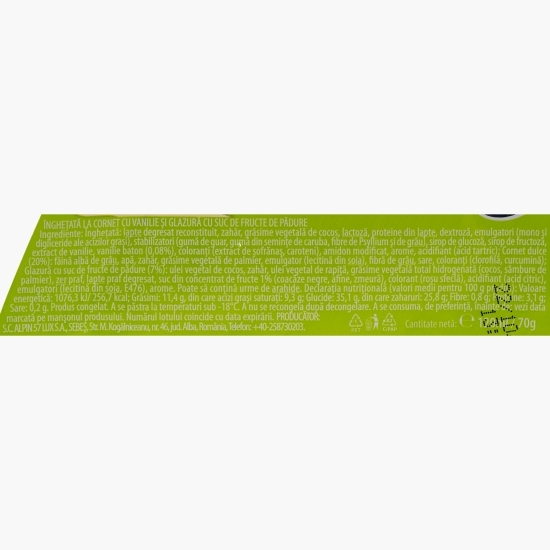 Înghețată cu vanilie și glazură de fructe de pădure 100ml