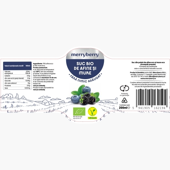 Suc eco de afine și mure 0.2l