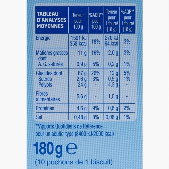 Biscuiți cu umplutură de smochine, fără zahăr, 180g