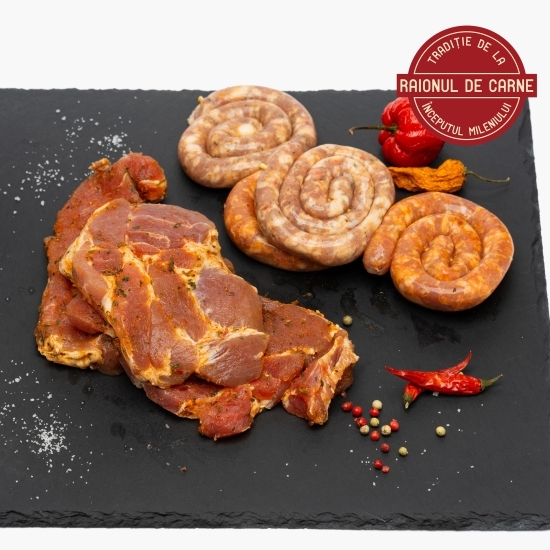 Mix pentru grătar Duo BBQ (ceafă grill, cârnați) 800g
