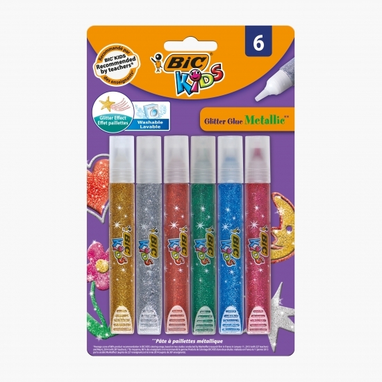 Set tuburi adeziv cu sclipici 6 buc
