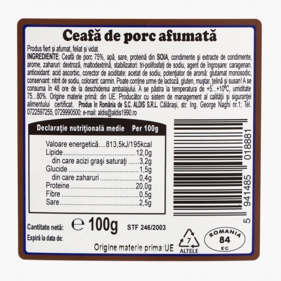 Ceafă de porc afumată 100g