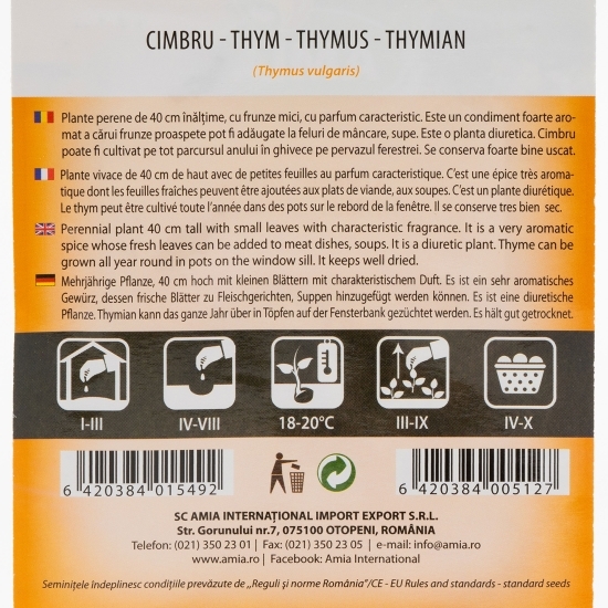 Semințe de cimbru 0.5g