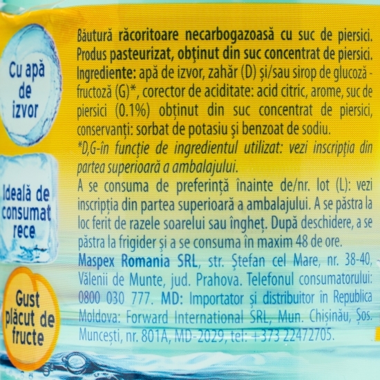 Băutură necarbogazoasă piersici 0.5l