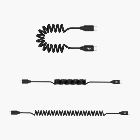 Cablu date flexibil Type-C - Type-C, ≈1.8m, negru