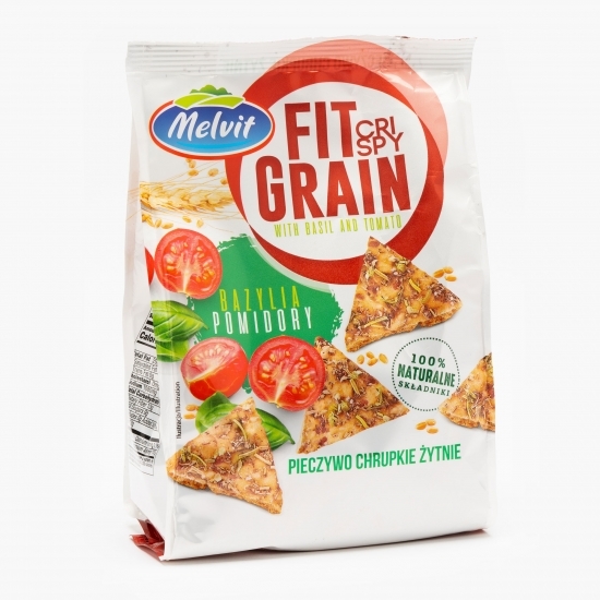 Pâine crocantă Fit&Grain cu roșii și busuioc 150g