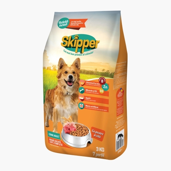 Hrană uscată pentru câini, cu pasăre și vită, 3kg