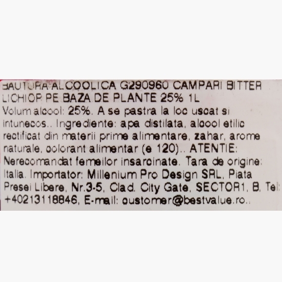 Aperitiv Bitter 25% alc. 1l