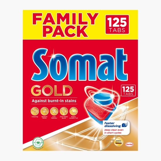 Detergent capsule pentru mașina de spălat vase Gold, 125 spălări