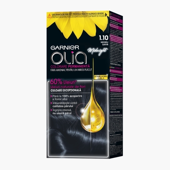 Vopsea de păr permanentă fără amoniac 1.10 Negru safir 112ml