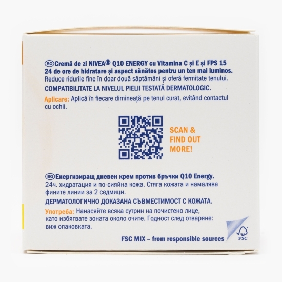 Cremă de zi antirid Q10 Energy SPF15, 50ml