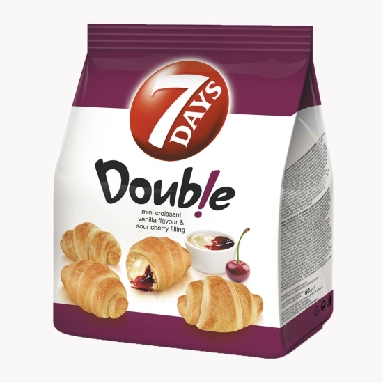 Mini croissants double cu umplutură cu aromă de vanilie și vișine 60g