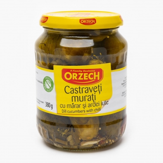Castraveți murați cu mărar și ardei iute 670g