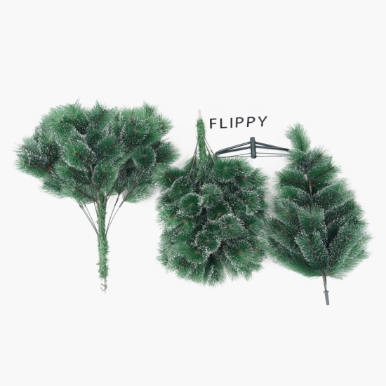 Brad artificial de Crăciun tip pin nins, pentru interior/exterior, înălțime 150 cm, verde, suport metalic