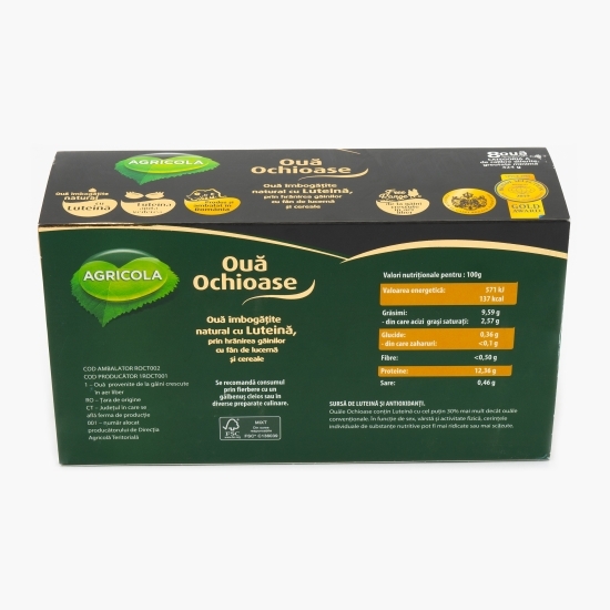 Ouă Ochioase de la găini crescute în aer liber, calibre diferite, 8 buc