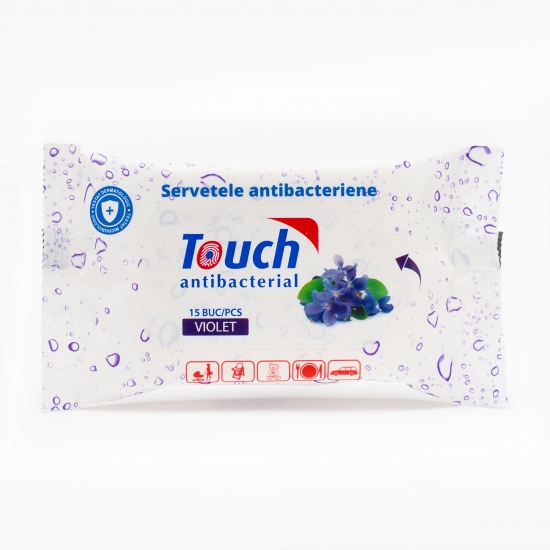 Șervețele umede antibacteriene violet 15 buc