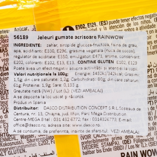 Jeleuri gumate acrișoare Rainwow 80g