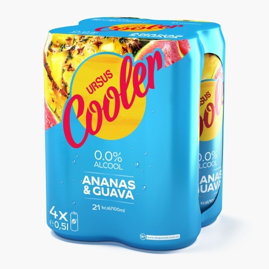 Bere blondă fără alcool cu aromă de ananas și guava 4x0.5l