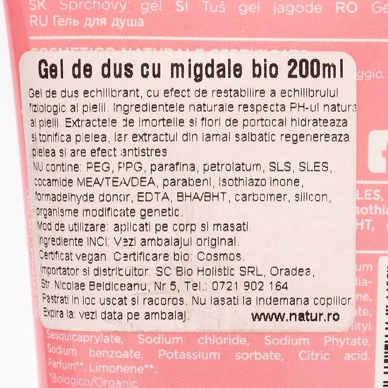 Gel de duș  bio cu migdale 200ml