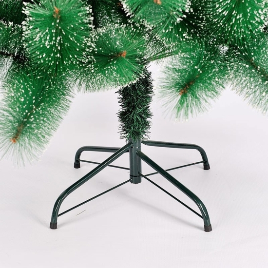 Brad artificial de Crăciun tip pin nins, pentru interior/exterior, înălțime 150 cm, verde, suport metalic