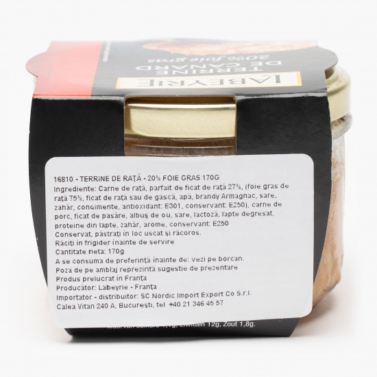 Terrine de rață 20% foie gras 170g