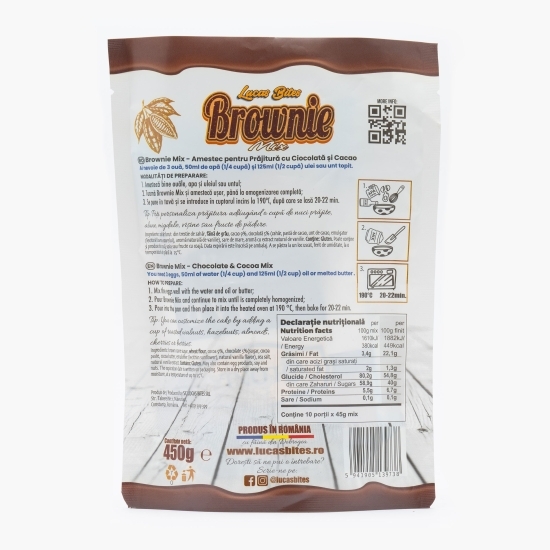 Mix pentru prăjitură cu ciocolată și cacao, Brownie Mix 450g