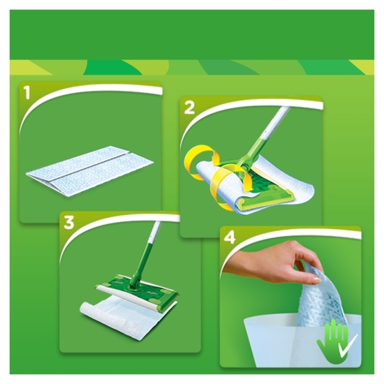Trusă de bază: pămătuf și mop Trap&Lock + 8 lavete uscate