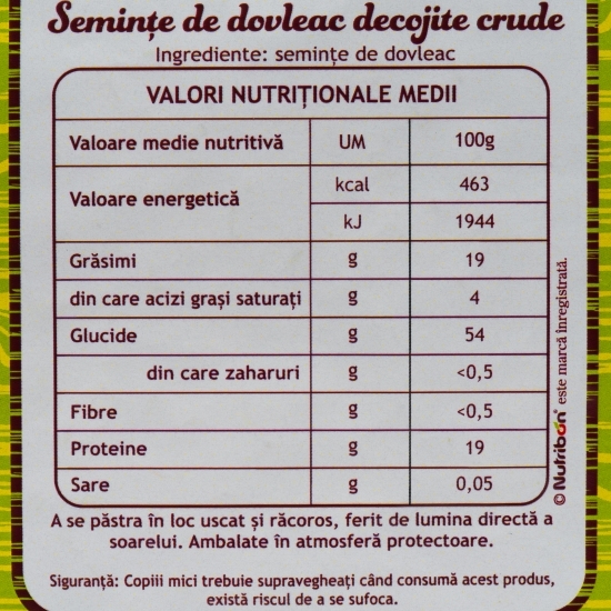 Miez semințe de dovleac, crud 250g