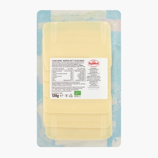 Cașcaval de vacă eco felii 120g