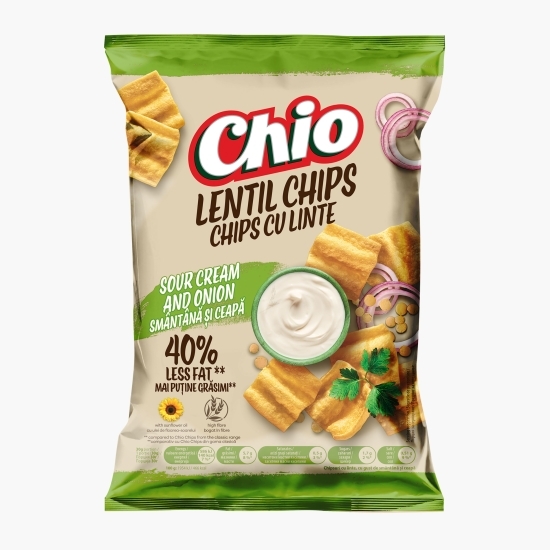 Chipsuri cu linte cu gust de smântână și ceapă, Lentil 65g