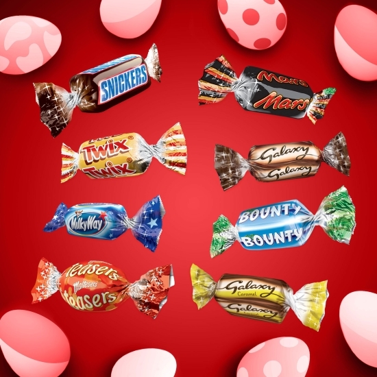 Selecție de bomboane de ciocolată formă iepuraș 215g