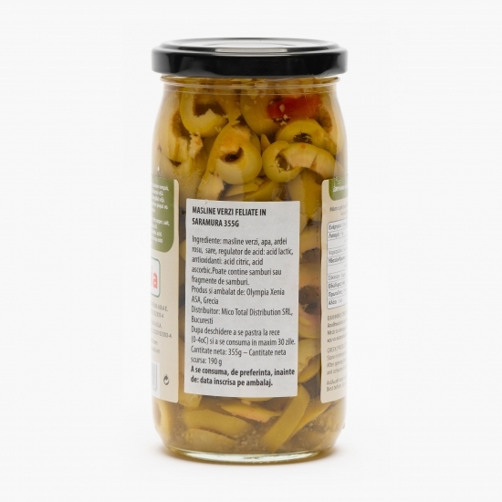 Măsline verzi feliate în saramură 355g