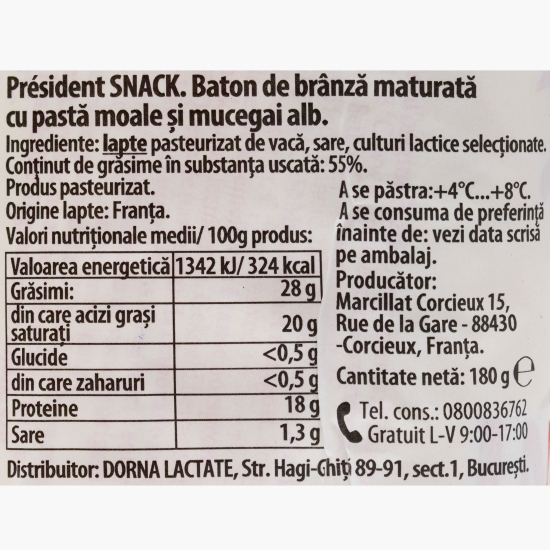Baton de brânză maturată cu pastă moale 180g