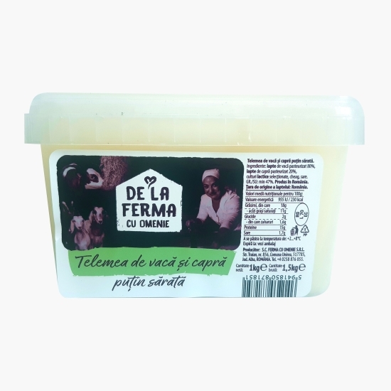 Telemea de vacă și capră puțin sărată 1kg