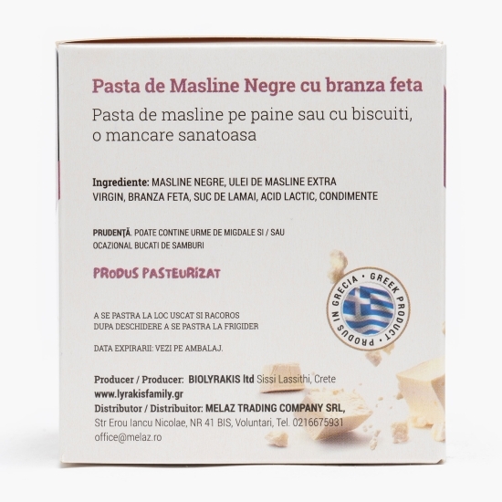 Pastă de măsline negre cu brânză feta 170g