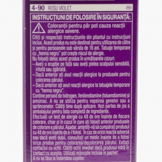 Vopsea de păr permanentă Intensive Color Cream, 4-90 roșu violet, 110ml