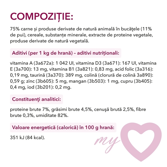 Hrană umedă pentru pisici adulte, cu pui în sos, 85g