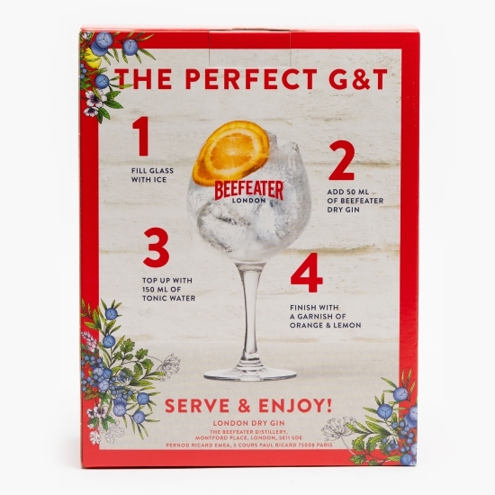 Gin London Dry 40% alc. 0.7l + pahar