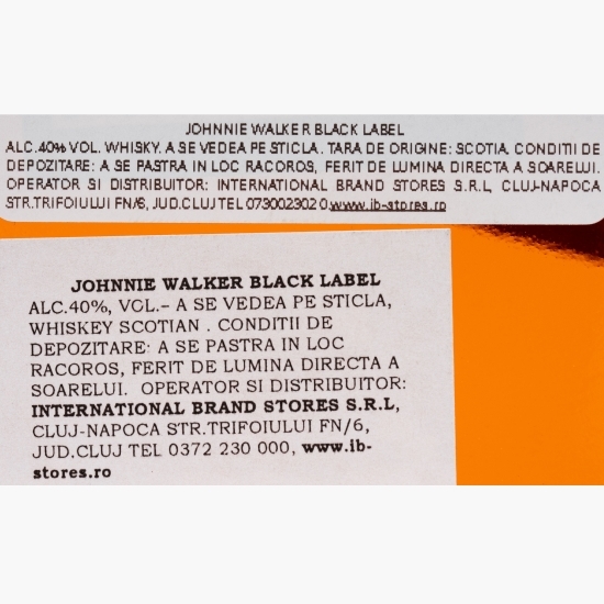Blended Whisky Black Label 12 YO, 40%, Scotland, 1l + cutie