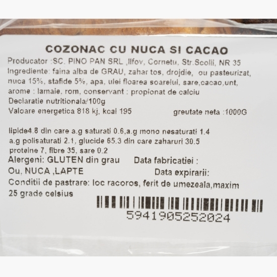 Cozonac cu nucă și cacao 1kg