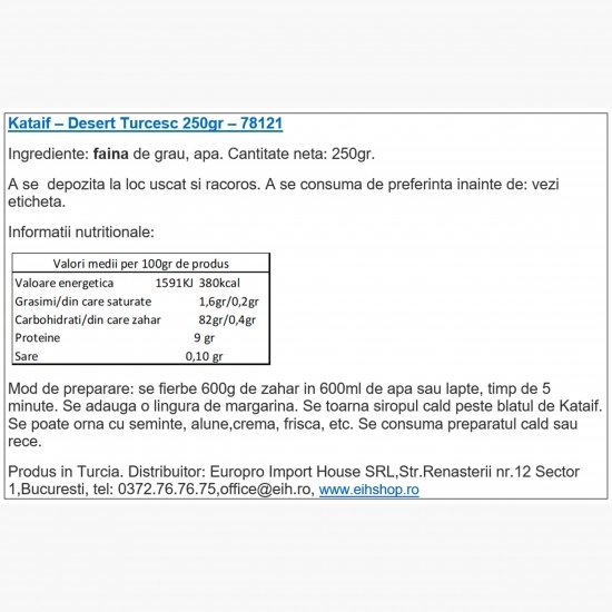 Desert turcesc cataif 250g