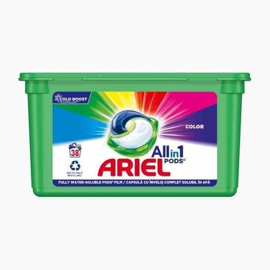 Detergent de rufe capsule All in One Pods Color, 38 spălări