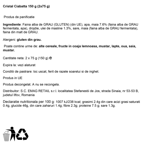 Ciabatta Cristallino 2x75g