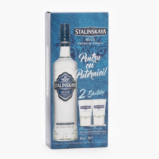 Vodcă Blue 45% alc. 0.7l + 2 pahare