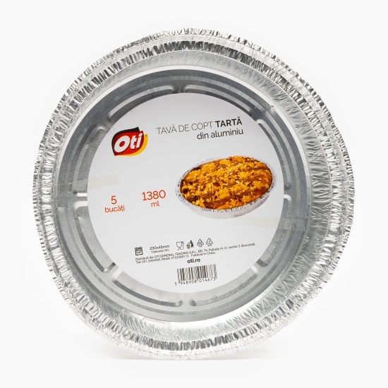 Tavă din aluminiu 1380ml pentru copt tartă 5 buc