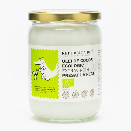 Ulei de cocos ecologic extravirgin, presat la rece 0.5l