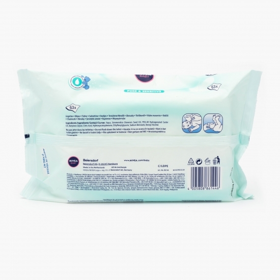 Șerveţele pentru bebeluși, Baby Pure & Sensitive 63 buc