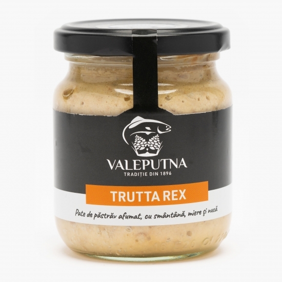 Pate de păstrăv afumat cu smântână, miere și nucă Trutta Rex 190g