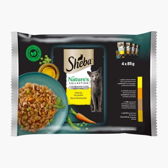 Hrană umedă pentru pisici adulte, 4x 85g, cu carne de pasăre în aspic 